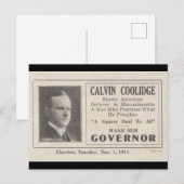 Calvin Coolidge知事 ポストカード (正面/裏面)