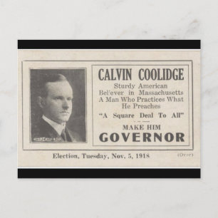 Calvin Coolidge知事 ポストカード