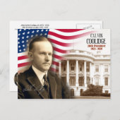 Calvin Coolidge – 第30期米国大統領 ポストカード (正面/裏面)