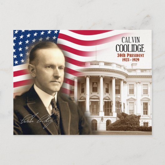 Calvin Coolidge – 第30期米国大統領 ポストカード (正面)
