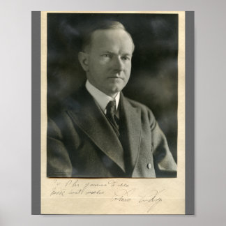 Calvin Coolidge 8x10 signed ポスター