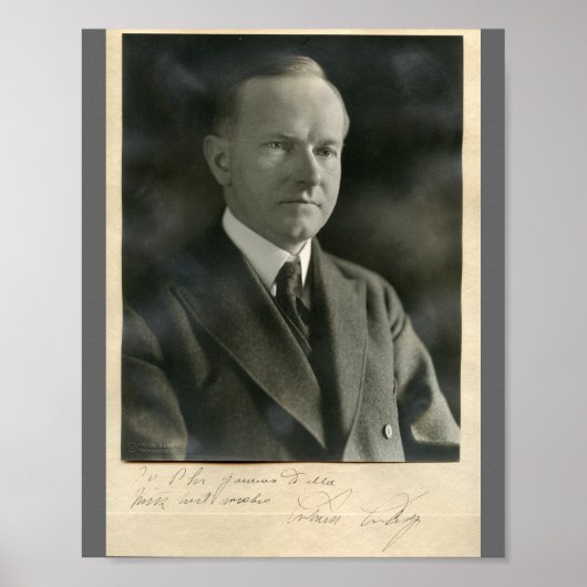 Calvin Coolidge 8x10 signed ポスター (正面)