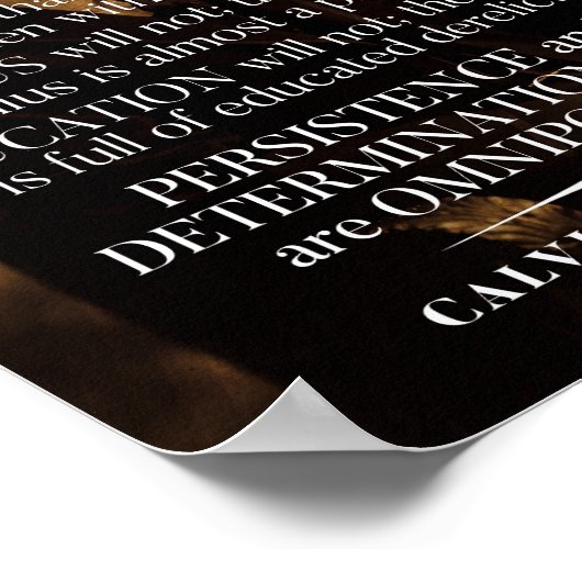 Calvin Coolidge 'Persistence'引用文1 ポスター (角)