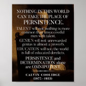 Calvin Coolidge 'Persistence'引用文1 ポスター (正面)