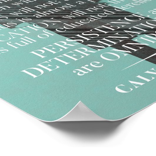 Calvin Coolidge 'Persistence'引用文 ポスター (角)