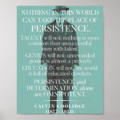 Calvin Coolidge 'Persistence'引用文 ポスター (正面)