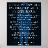 Calvin Coolidge 'Persistence'引用文 ポスター (正面)