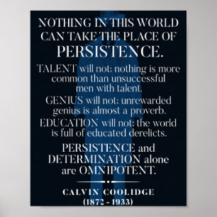 Calvin Coolidge 'Persistence'引用文 ポスター