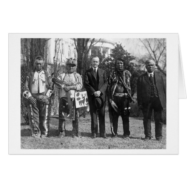Calvin Coolidge with Osageインディアン写真 (正面横)