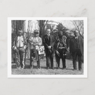 Calvin Coolidge with Osageインディアン写真 ポストカード