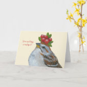 Calvin the American tree sparrow card カード (黄色い花)