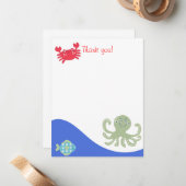 CALYPSO海の下でタコ平ありがとう ノートカード (正面/裏面インサイチュ)