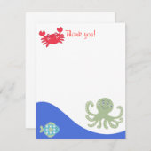 CALYPSO海の下でタコ平ありがとう ノートカード (正面/裏面)