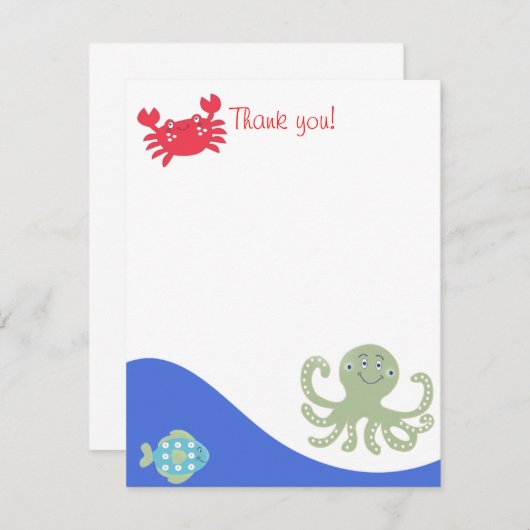 CALYPSO海の下でタコ平ありがとう ノートカード (正面/裏面)