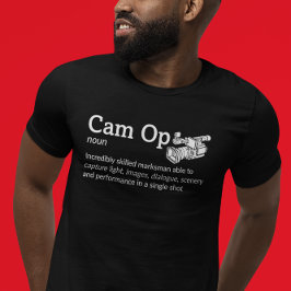 Cam Op定義ダークモード – カメラチーム Tシャツ