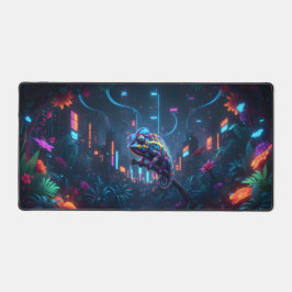 Camälion in Neonfarben デスクマット