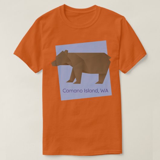 Camano Island Brown Origami Bear Abstract Geometri Tシャツ (デザイン正面)