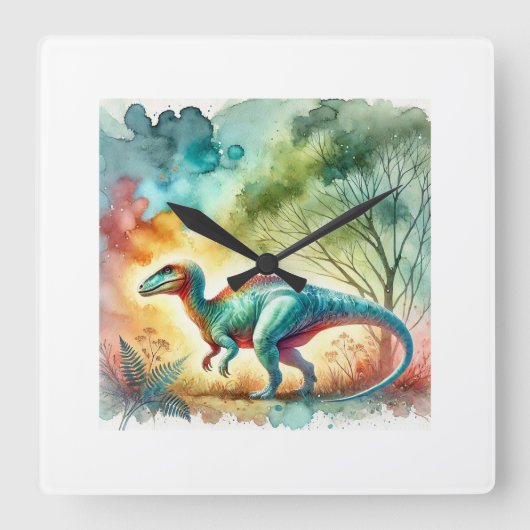 Camarasaurus Majesty 110724AREF118 - Watercolor スクエア壁時計 (正面)