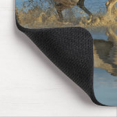 Camargue Horses and Reflection（南フランス） マウスパッド (コーナー)