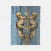 Camargue Horses and Reflection, Southern France フリースブランケット (正面)