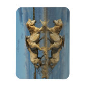 Camargue Horses and Reflection, Southern France マグネット (縦)