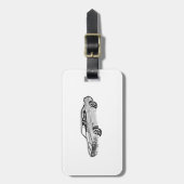 Camaro白黒1969年のZ28のイラストレーション ラゲッジタグ (正面縦)