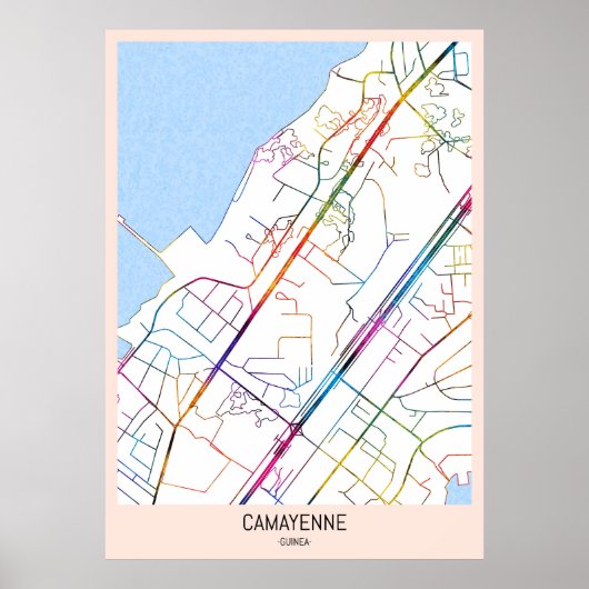 Camayenne Guinea City Map ポスター (正面)
