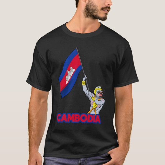 Cambodia Cambodian Khmer Reamker Hanu Flag Tシャツ (正面)