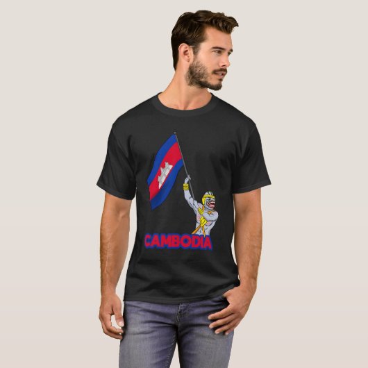 Cambodia Cambodian Khmer Reamker Hanu Flag Tシャツ (正面フル)