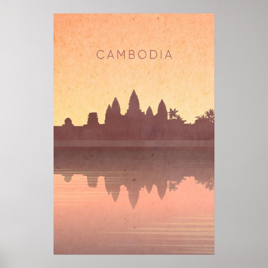 Cambodia Minimal Travel Poster ポスター (正面)