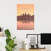 Cambodia Minimal Travel Poster ポスター (ホームオフィス)