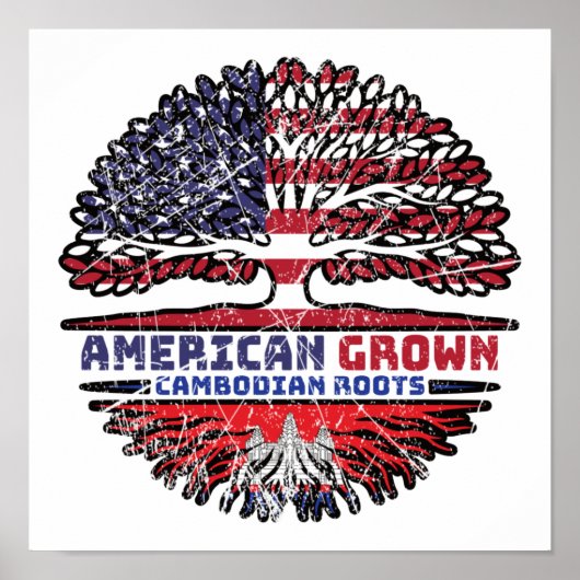 Cambodian Cambodia US American USA United States ポスター (正面)
