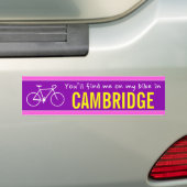 「CAMBRIDGEで私のバイクに乗るよ」(カナダ) バンパーステッカー (車上)