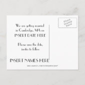 CAMBRIDGE、MAマップ「日付を保存！」 ポストカード (裏面)