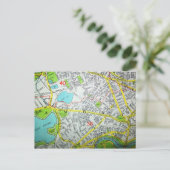 CAMBRIDGE, MAヴィンテージマップポストカード ポストカード (スタンド正面)