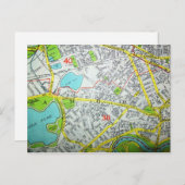 CAMBRIDGE, MAヴィンテージマップポストカード ポストカード (正面/裏面)