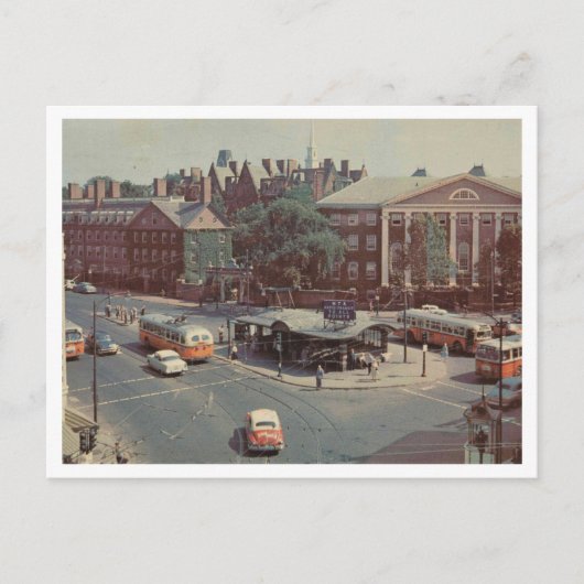 Cambridge MA, Harvard Square, 1960 Retro Vintage ポストカード (正面)