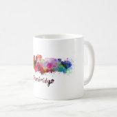 Cambridge MA skyline in watercolor コーヒーマグカップ (正面右)