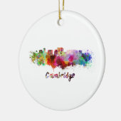 Cambridge MA skyline in watercolor セラミックオーナメント (左)