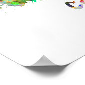 Cambridge MA skyline in watercolor ポスター (角)