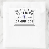 Cambridge Massachusettsに入る 長方形シール (バッグ)