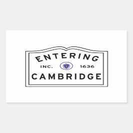 Cambridge Massachusettsに入る 長方形シール
