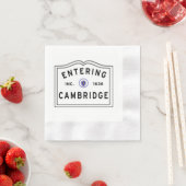 Cambridge Massachusetts Rectangular Stickに入る 縁ありカクテルナプキン (インサイチュ)