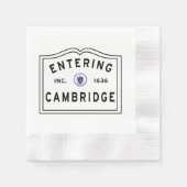 Cambridge Massachusetts Rectangular Stickに入る 縁ありカクテルナプキン (正面)