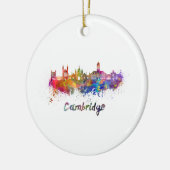 Cambridge skyline in watercolor セラミックオーナメント (左)