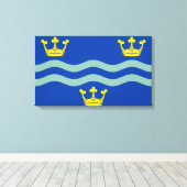 Cambridgeshire国旗(イギリス・イングランド県) キャンバスプリント (インサイチュ (ウッドフロア))