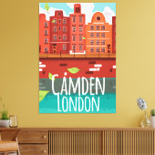 Camden，ロンドンヴィンテージ旅行ポスター キャンバスプリント (インサイチュ (リビング))