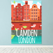 Camden，ロンドンヴィンテージ旅行ポスター キャンバスプリント (インサイチュ (ウッドフロア))
