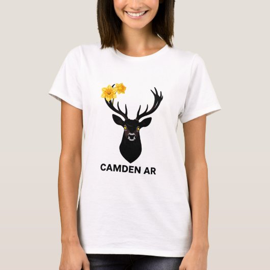 Camden AR Daffodil Festival - Black Deer Art Women Tシャツ (正面)