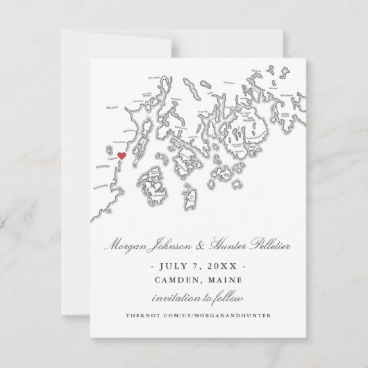 Camden Maine Photo Save the Date - Penobscot Bay セーブザデート (正面)